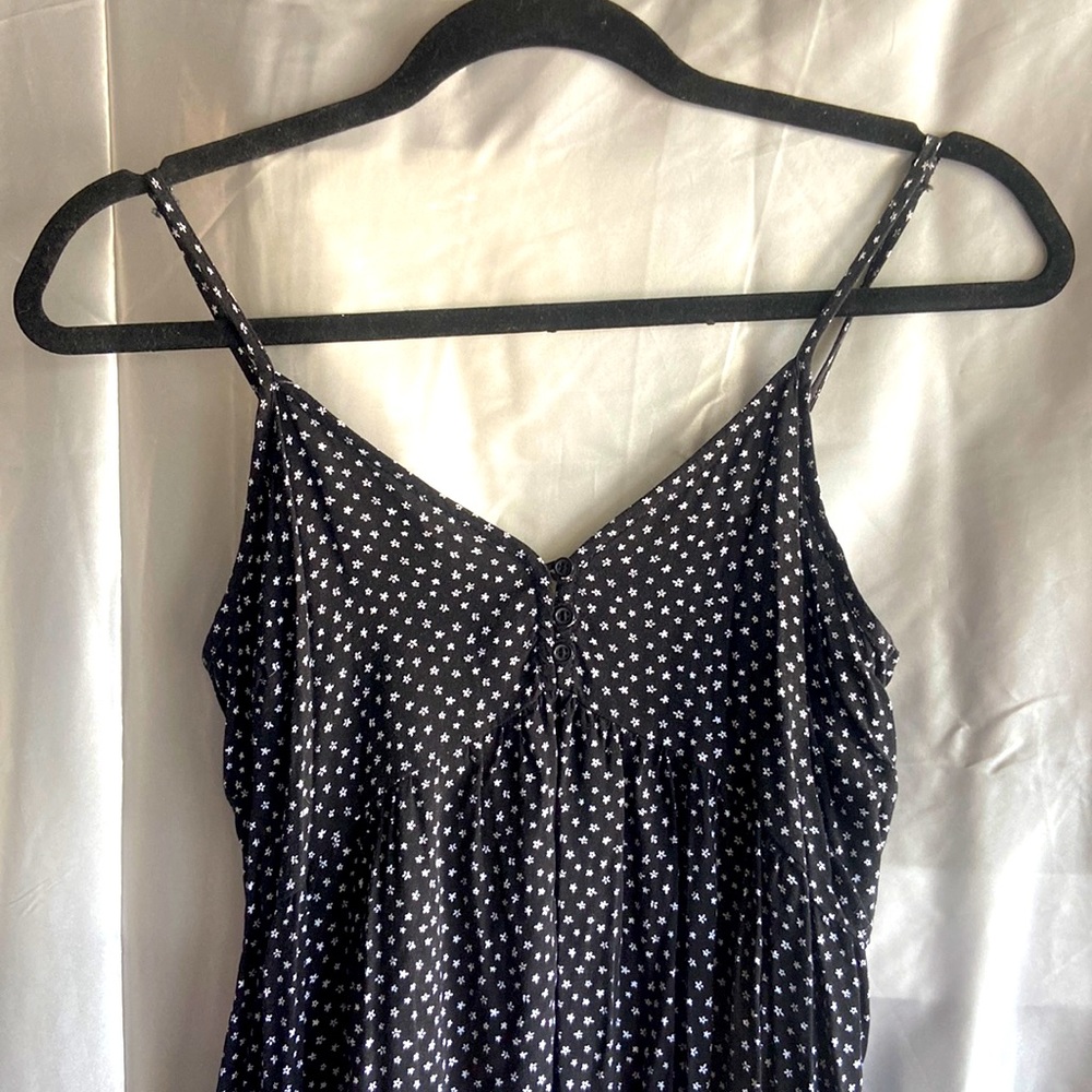 Black floral mini dress